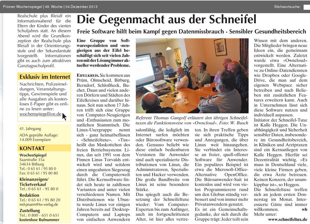 Schneifeltuxe im Prümer Wochenspiegel schneifeltux_wochenspiegel